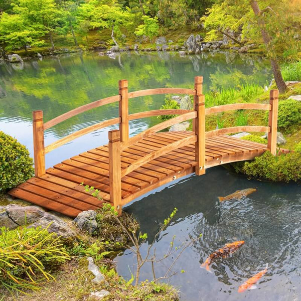 Teichbrücke Gartenbrücke Holzbrücke 185 cm x 72 cm x 58 cm