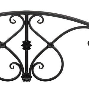 Teichbrücke Gartenbrücke Zierbrücke mit Geländer für Teich und Garten schwarz