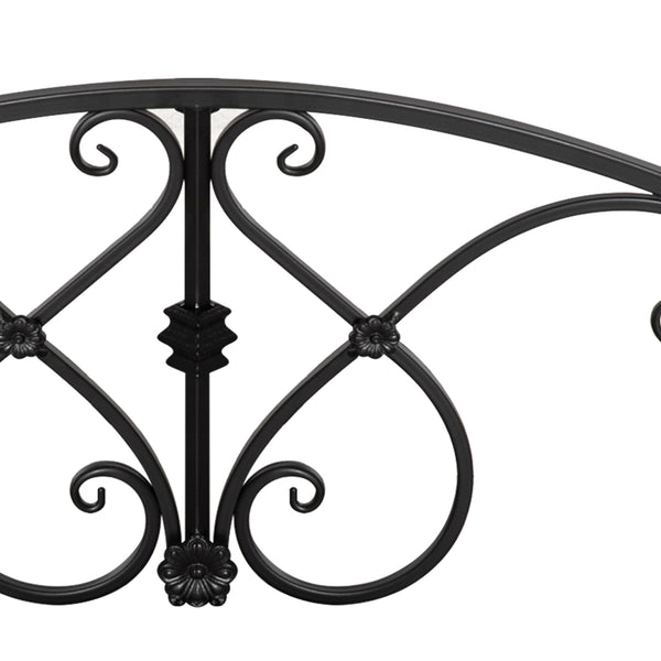 Teichbrücke Gartenbrücke Zierbrücke mit Geländer für Teich und Garten schwarz