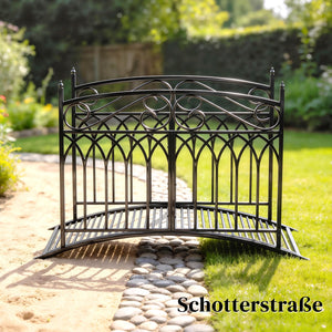 Teichbrücke Gartenbrücke antik rostbeständig mit Geländer für Teich Metall