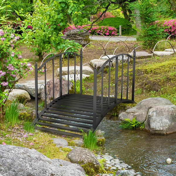 Teichbrücke Gartenbrücke im Vintage Stil für Garten und Teich Metall