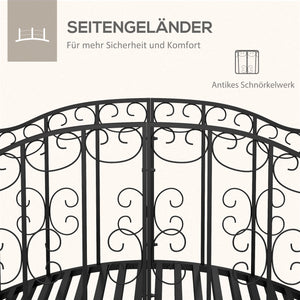 Teichbrücke Gartenbrücke im Vintage Stil für Garten und Teich Metall