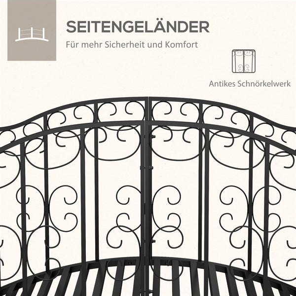 Teichbrücke Gartenbrücke im Vintage Stil für Garten und Teich Metall
