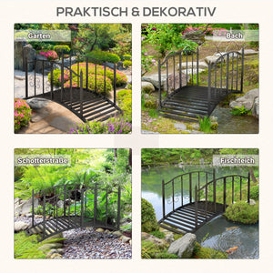 Teichbrücke Gartenbrücke im Vintage Stil für Garten und Teich Metall