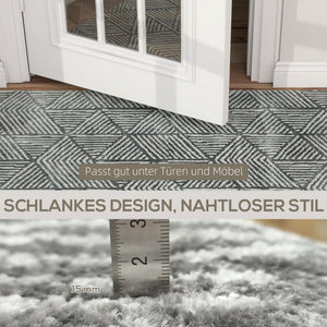Teppich waschbar modern für Wohnzimmer 150x80cm dunkelgrau