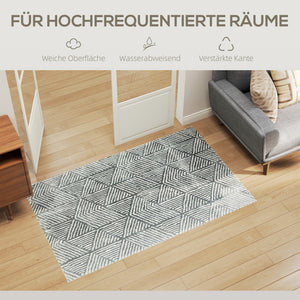 Teppich waschbar modern für Wohnzimmer 150x80cm dunkelgrau