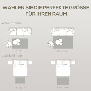 Teppich waschbar modern für Wohnzimmer 150x80cm dunkelgrau