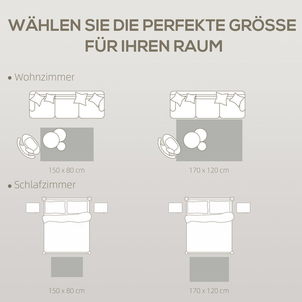 Teppich waschbar modern für Wohnzimmer 150x80cm dunkelgrau
