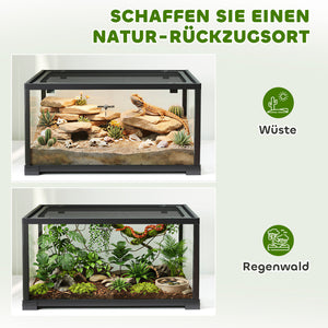 Terrarium für Reptilien verschliessbar mit Schiebetür 60x45x32cm