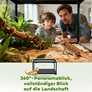 Terrarium für Reptilien verschliessbar mit Schiebetür 60x45x32cm
