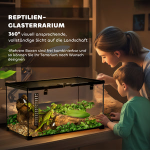 Terrarium glass terrarium 50x30x25cm with thermometer
