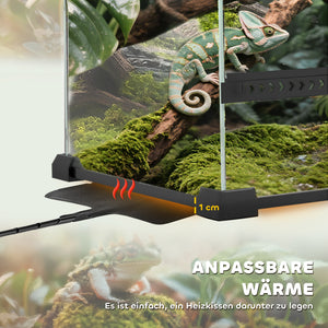 Terrarium für Reptilien mit wasserdichtem Boden und Schloss Glas