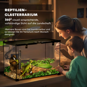 Terrarium für Reptilien Glas & Metall 50x30x35cm