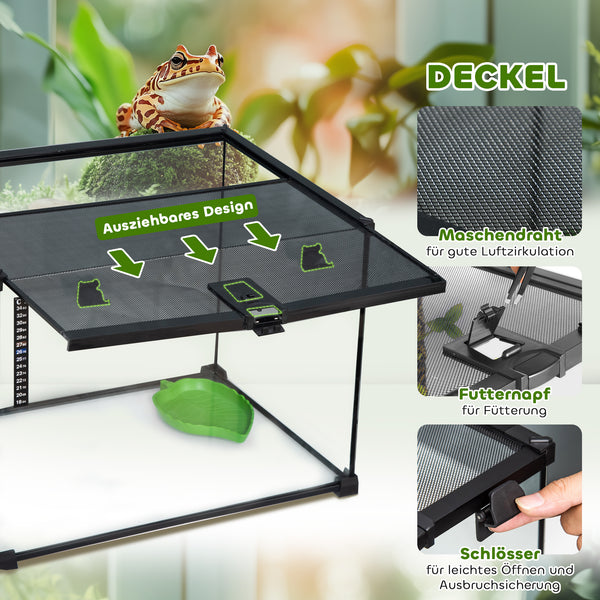 Terrarium für Reptilien Glas & Metall 50x30x35cm
