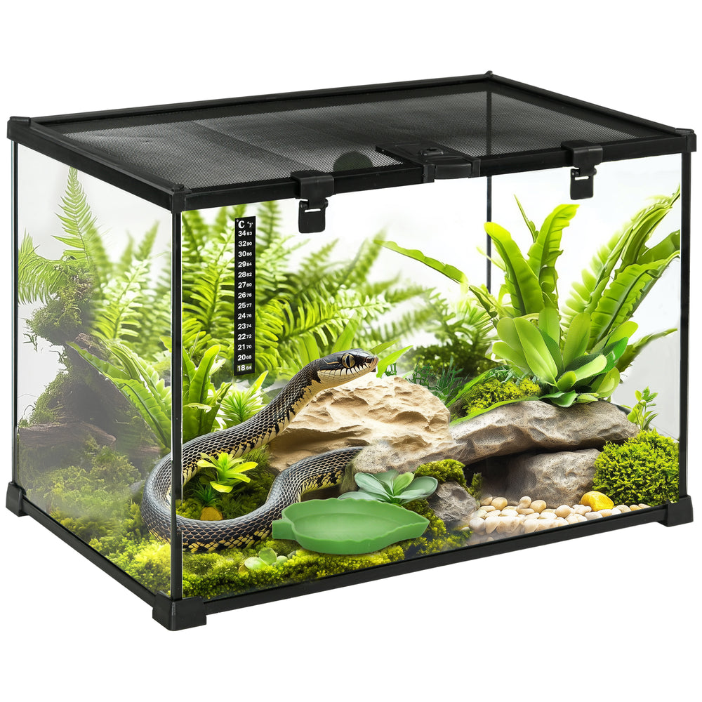 Terrarium für Reptilien Glas & Metall 50x30x35cm