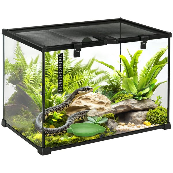 Terrarium für Reptilien Glas & Metall 50x30x35cm