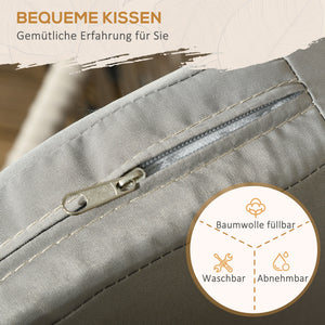 Terrassenstuhl 2er-Set Boho Stil mit Sitzauflagen waschbar beige