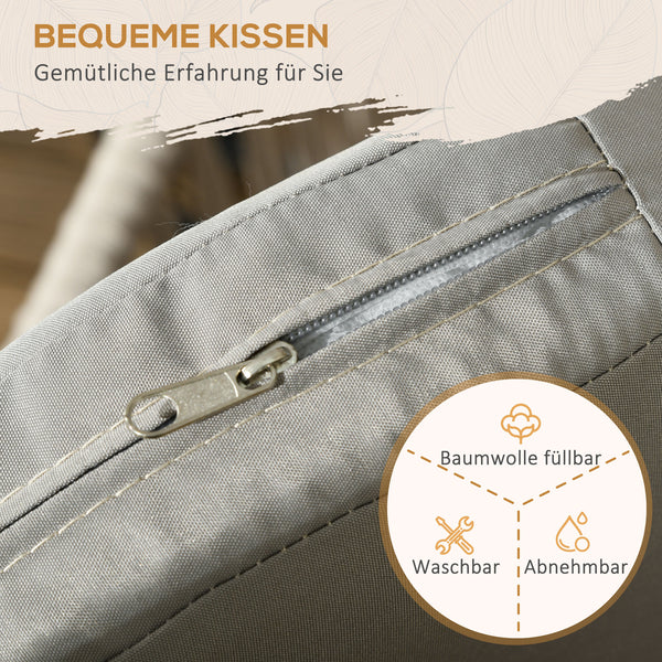 Terrassenstuhl 2er-Set Boho Stil mit Sitzauflagen waschbar beige