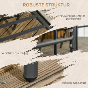 Terrassenstuhl 2er-Set Boho Stil mit Sitzauflagen waschbar beige