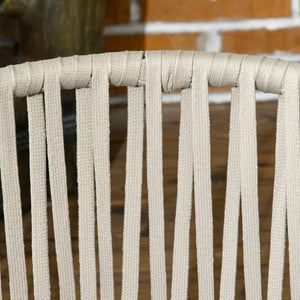 Terrassenstuhl 2er-Set Boho Stil mit Sitzauflagen waschbar beige