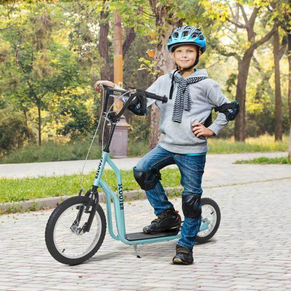 Tretroller Scooter Cityroller Kinder Mädchenroller verstellbar Aluminium Blau