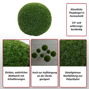 Künstlicher Thujakugel Busch Ø52cm für Outdoor & Deko