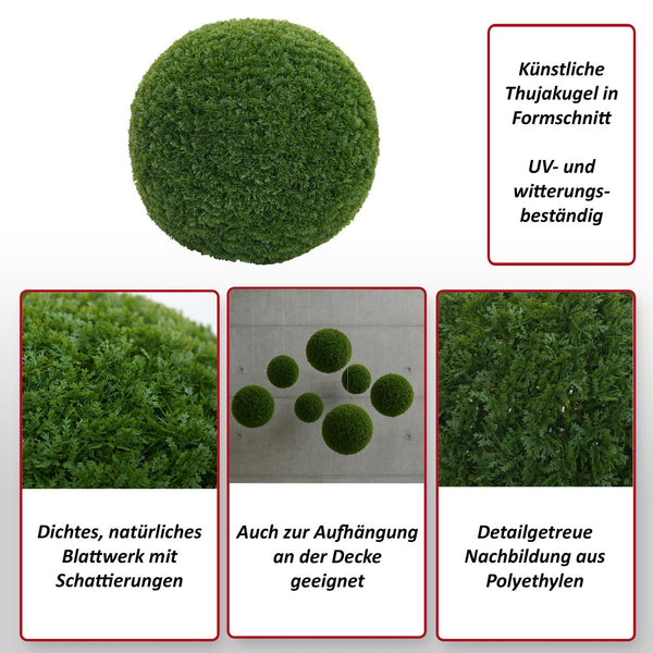 Künstlicher Thujakugel Busch Ø52cm für Outdoor & Deko