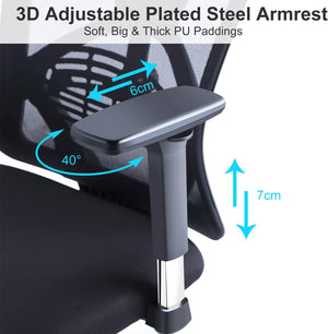 Ticova office chair with lumbar support and headrest