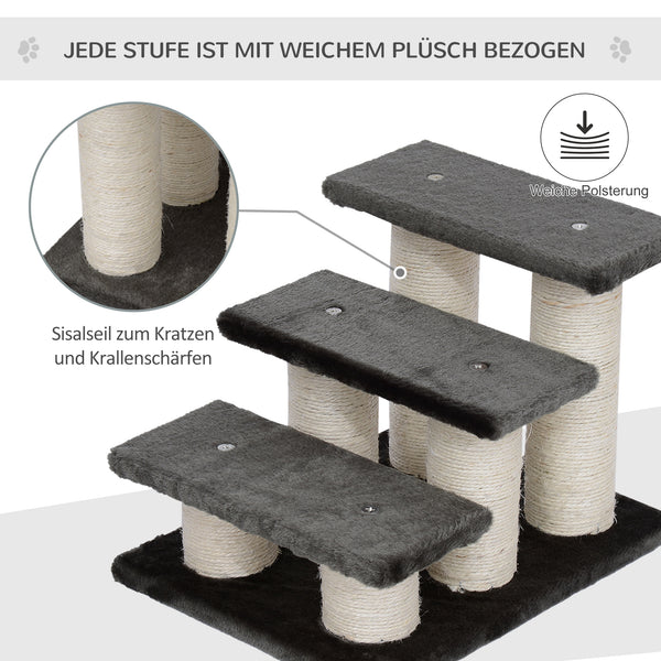 Tiertreppe 45x35x34cm Dunkelgrau