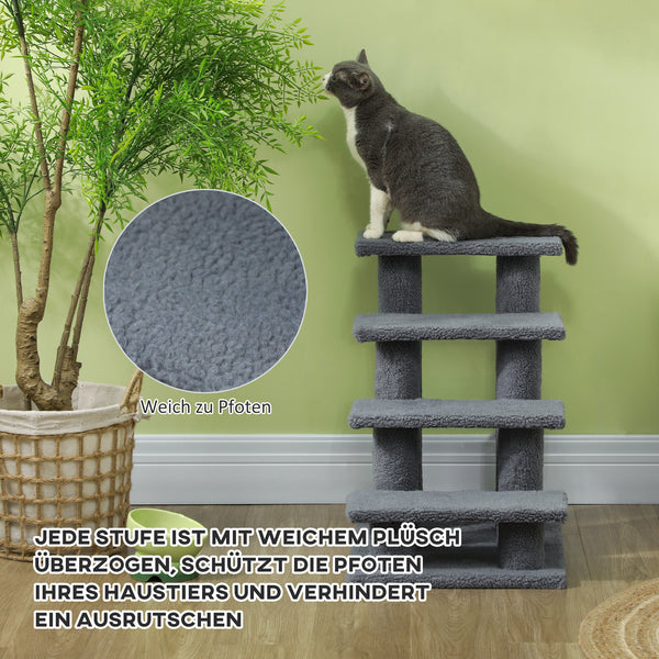 Tiertreppe 4 Stufen 635x43x60cm Grau