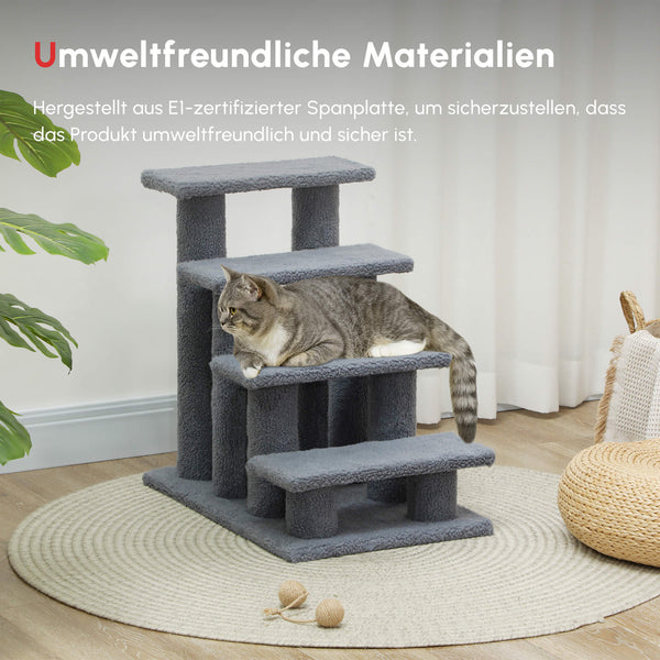 Tiertreppe 4 Stufen 635x43x60cm Grau