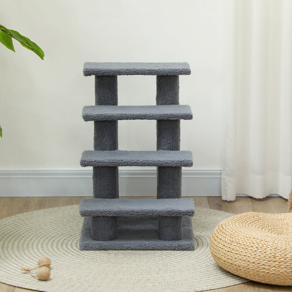 Tiertreppe 4 Stufen 635x43x60cm Grau