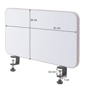 Tisch-Whiteboard Sichtschutz Trennwand Magnettafel Stoff 60x35cm