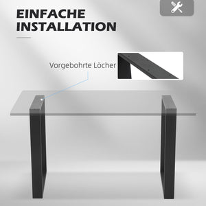 Tischbeine 2er-Set Stahl modern & stabil Schwarz
