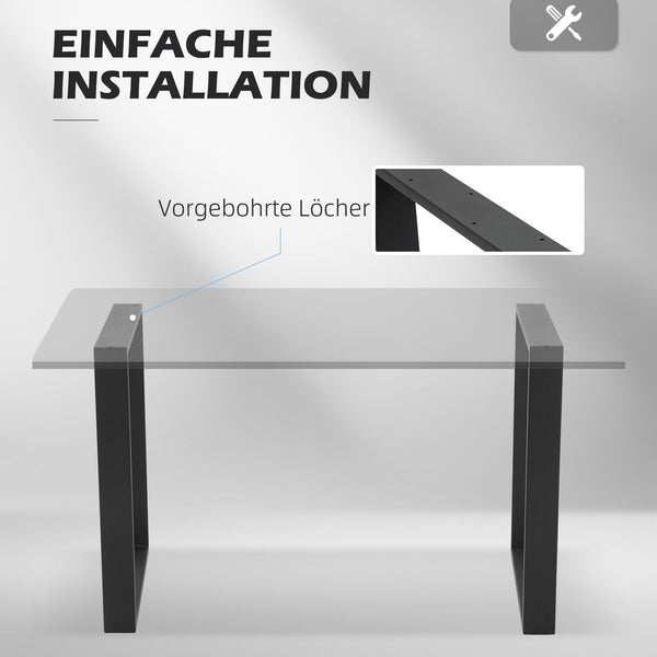 Tischbeine 2er-Set Stahl modern & stabil Schwarz