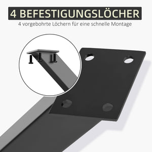 Tischbeine 2 Stück X-Form stabil und stilvoll Schwarz