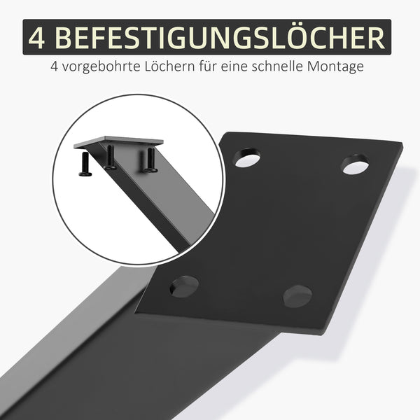 Tischbeine 2 Stück X-Form stabil und stilvoll Schwarz