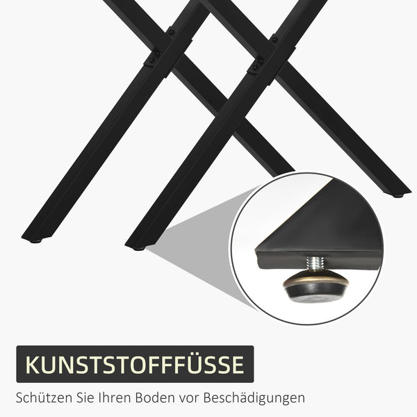 Tischbeine 2 Stück X-Form stabil und stilvoll Schwarz