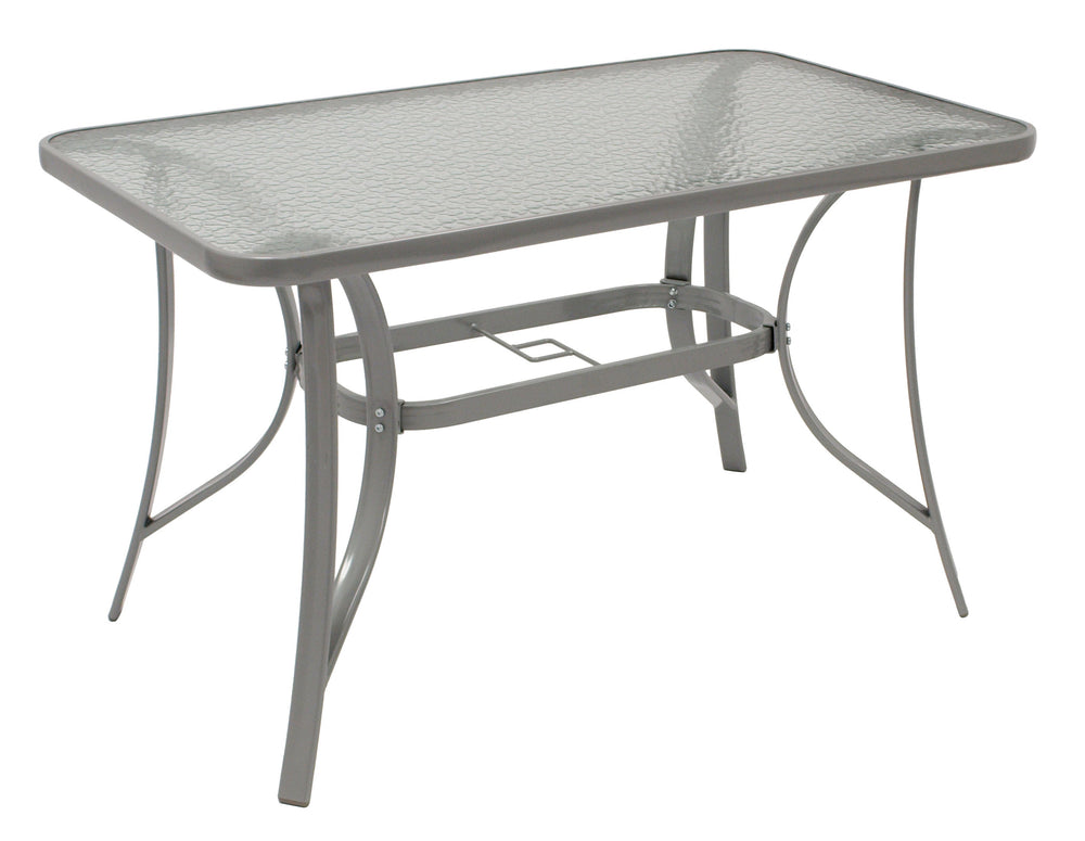 Gartentisch FLORENZ 120x70cm, Stahl + Glas
