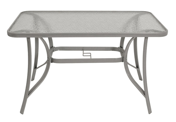 Gartentisch FLORENZ 120x70cm, Stahl + Glas