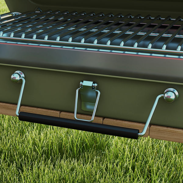 Tischgrill Mini Kohlegrill tragbar klappbar mit Ascheauffangschale grün