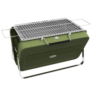 Tischgrill Mini Kohlegrill tragbar klappbar mit Ascheauffangschale grün