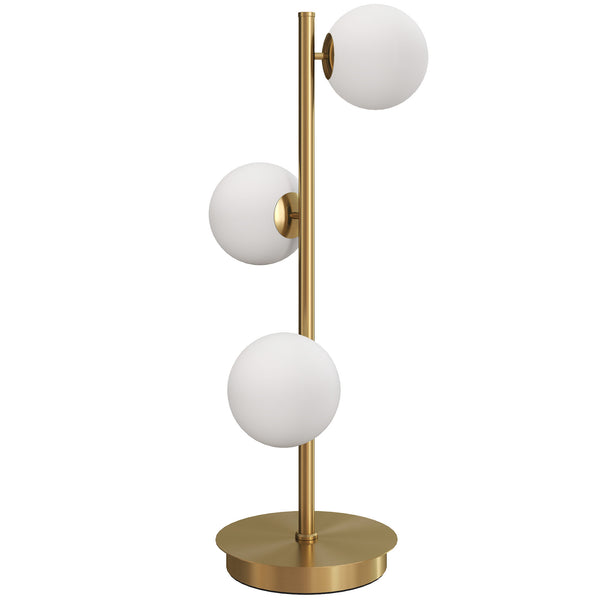 Tischlampe mit 3 Kugelschirmen G9 Fassung Messing