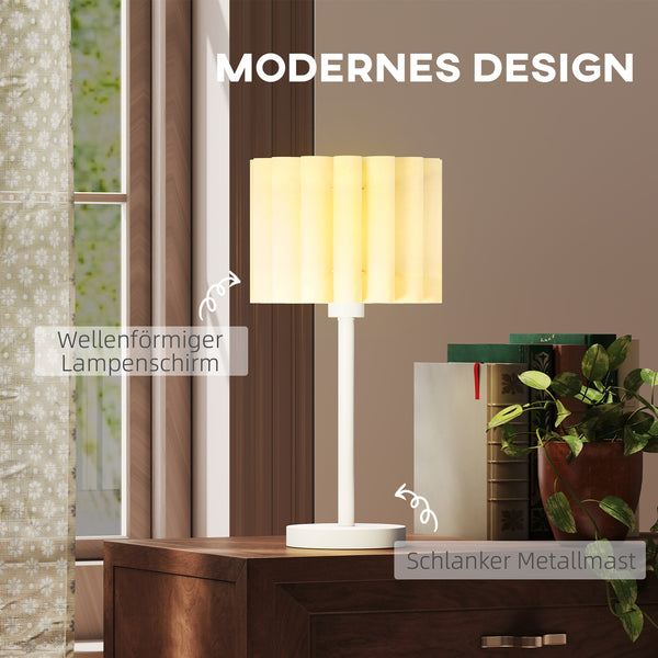 Tischlampe Nachttischlampe Retro mit Kunststoffschirm weiss