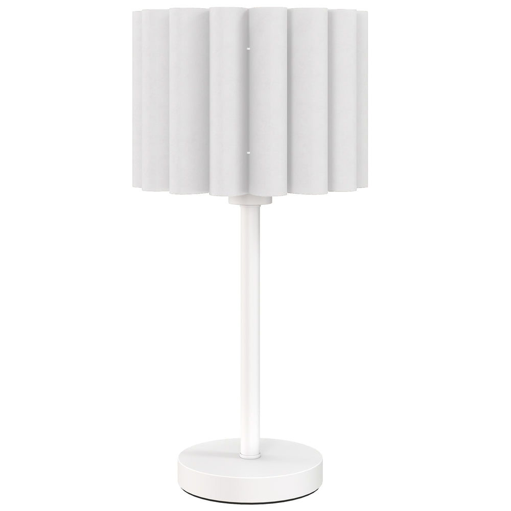 Tischlampe Nachttischlampe Retro mit Kunststoffschirm weiss