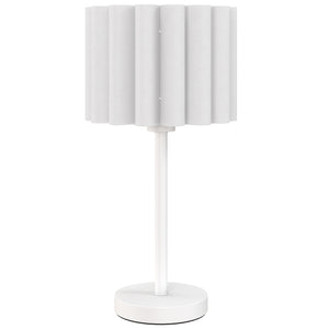 Tischlampe Nachttischlampe Retro mit Kunststoffschirm weiss