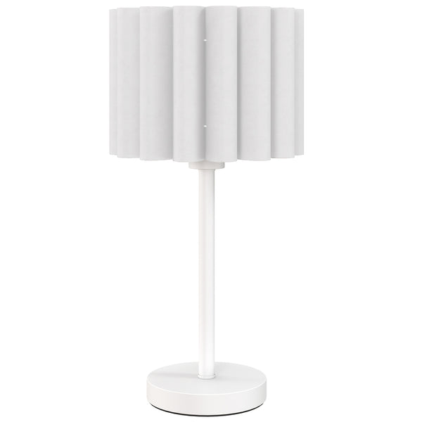 Tischlampe Nachttischlampe Retro mit Kunststoffschirm weiss