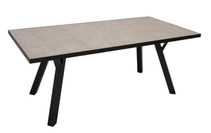Gartentisch Aluminium MANCIANO 180x90cm hellgrau