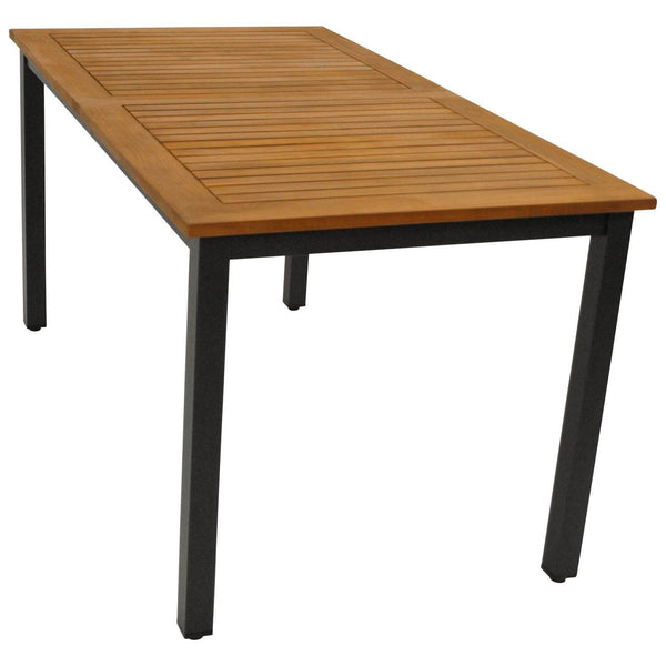 Gartentisch RAGUSA 150x80cm, Stahl anthrazit + Akazie geölt, FSC®-zertifiziert