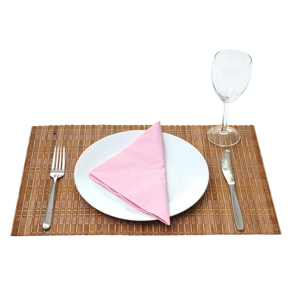 6-teiliges Tischset Bambus abwaschbar 45x30cm dunkelbraun